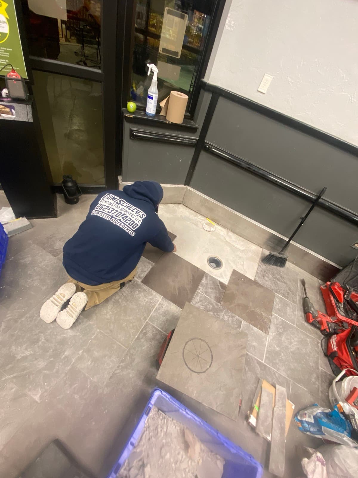 Vestibule tile — commercial floor tile installation